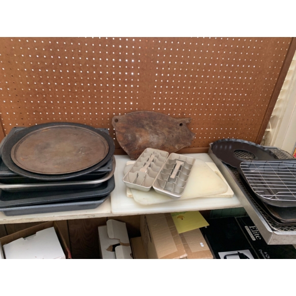  cutting boards, cookie trays, vintage ice cube trays and more