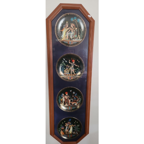 Framed Plates Depicting Egyptian Scenes 14 X 44 