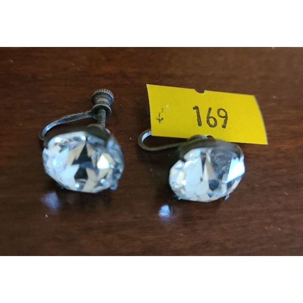 Earrings with Glass Stones 9 gram Sterling Silver