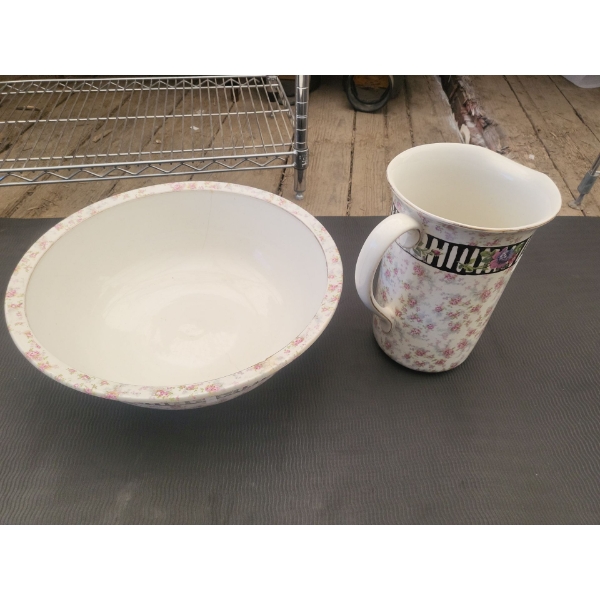 Flower Print Pitcher & Serving Bowl