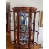 Image 2 : Wood and Glass Hutch with Interior Lighting 81H x 42W x 15D Contents NOT Included