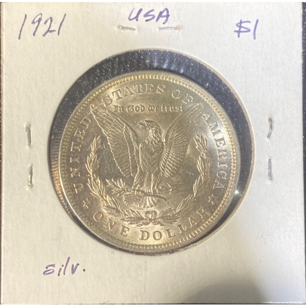 1921 American Dollar 90% Silver 26.73 Grams 
