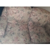 Image 1 : Floral 2 Seat Couch 59 W, 33 D, 30 T, Includes Extra Cushions and Blankets 