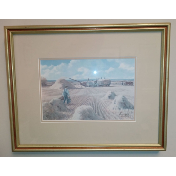 Isabel Levesque's 187/1900 Print " Harvester's Lunch Prairie Grasslands" Limited Edition 