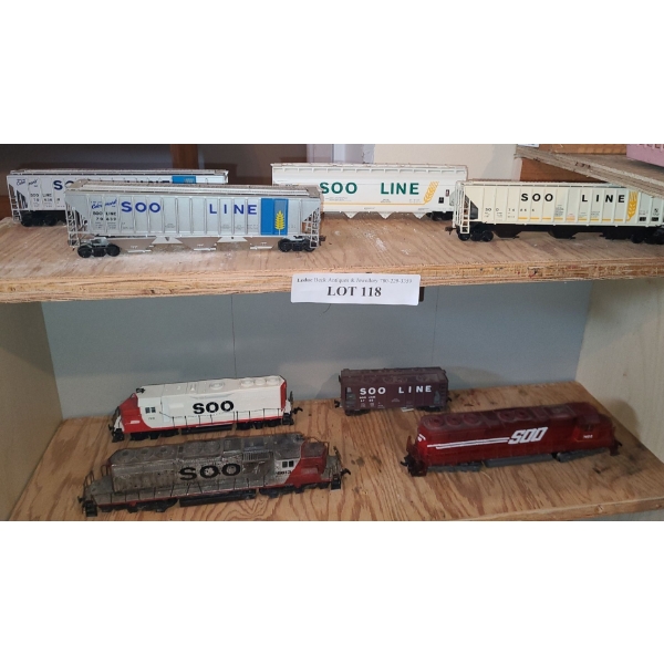 Asst Model SOO Line Locomotive & Train Cars