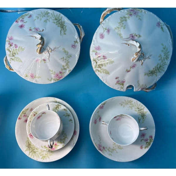 Theodore Haviland Limoges France China Set (Large Dish is broken, Needs repair) 