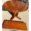 Image 2 : Ethan Allen Arts & Crafts Solid Cherry Round Pedestal Table w/ Extension Leaf