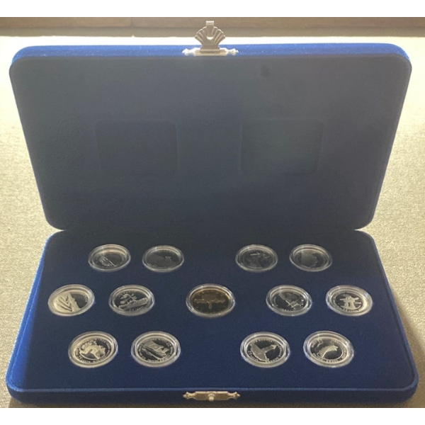 1992 Canadian 125th Anniversary 13-Piece Commemorative Coin Set 92.5% Silver 2.1 Troy Ounces 