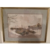 Image 1 : Vietnamese Silk Embroidery Featuring A Tranquil Fishing Boat Scene 25x20