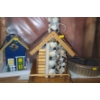 Image 1 : Two Birdhouses: Largest: 9.5 W, 12 D, 17 T and Half Circle Planter 12 X 6 (All New)