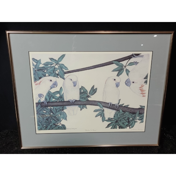 "Peaches n' Pairs", Artist:Y.Lavoie-Martinez,72/395, Offset Lithography Framed Under Glass 21.5 X 17