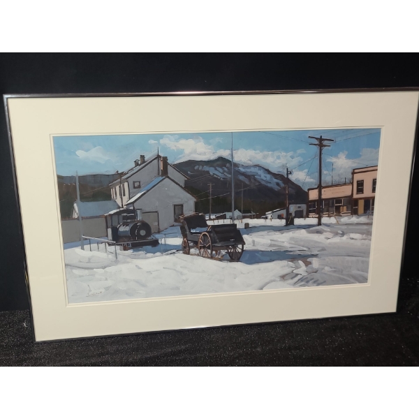 Untitled: Carcross, Artist: Jim Vest, Acrylic on Paper, Framed Under Glass 32 X 20.5