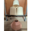 Image 6 : Upholstered Twin Bed Frame with Button-Tufted Headboard and Assorted Lamp Shades