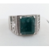 Image 1 : 7.0 ct Certified Sterling Silver Emerald Gemstone Ring 8.30 Grams ($10,470 Appraisal)