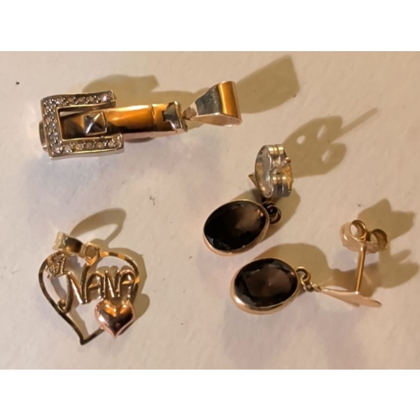 Stamped 10K Yellow Gold Pendant "Nana" & More 