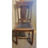 Image 2 : Mismatched Chair Pair - Antique Oak Queen Anne Parlour Chair w/ Red IKEA STEFAN 30T