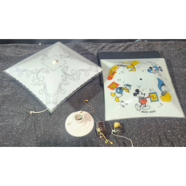 Walt Disney Ceiling Light Shade, with Additional Shade and Electrical Components