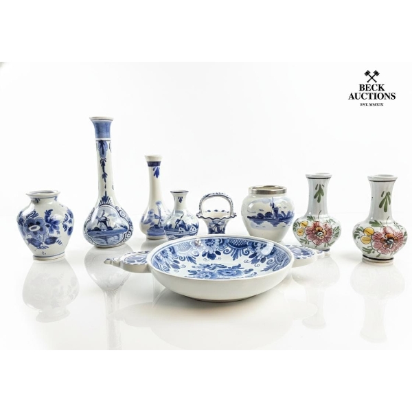  Vintage Dutch Delft Blue Art Pottery Pieces