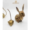 Image 3 : Brass Animal Figurines with Cats and Rabbit Motif
