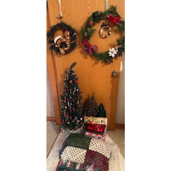 Winter Holidays Bundle - Decorated Artificial Tree (45T), Wreaths, Decor, Linens 