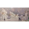 Image 6 : Gold Holiday Tree Candleabra w/ Festive Foliage & Porcelain Santa w/ Sleigh