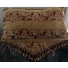 Image 2 : Embroidered Scarlett & Gold Chenille Fringed Decorative Bed Accents 