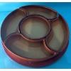 Image 2 : Lovely Vintage Ombre Pottery Lazy Susan w/ Matching Pottery  Divided  Serving Platter (9Pcs Total) 