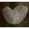 Image 2 : Clear Pressed Glass Scalloped Bowl with Ornate Pattern