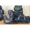 Image 4 : Wolf Soapstone Sculptures: Sledder 2 W, 5 D, 4.5 T, Laying 3 W, 5 D, 2.5 T, Couple 3 W, 2 D, 5 T 