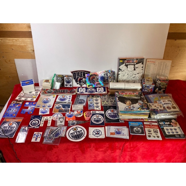 Oilers Hockey Stickers, Programs and Velcro Wallet