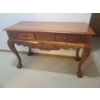 Image 2 : Antique Chestnut Console Table / Buffet / Secretariat 34x15x31 w/ Claw Foot Upholstered Chair