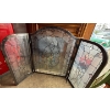 Image 1 : Vintage Stained Glass Style Fireplace Screen 