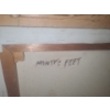 Image 5 : "Monty's Feet" Artist Maclock 26.5 x 38, Needs to be Reattached to Frame, Paint on Ashtray Peeling 