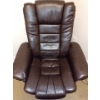 Image 2 : Faux Leather Swivel Chair & Ottoman (Some Wear & Tare)  35"w x 30"d x 41"tall