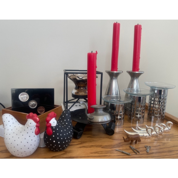 Silver Toned Trinkets & Decor - Candlestick Holders Partylite & More