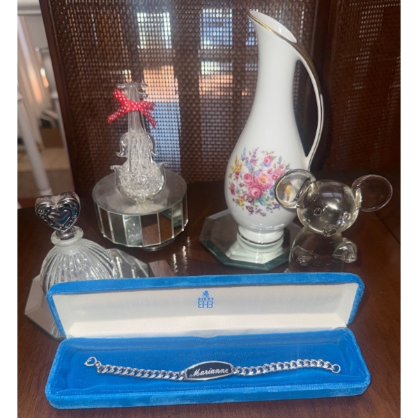 Custom 'Marianne' Curb Link Bracelet Perfume Diffuser Blown Glass Cello Murano Glass Cub & More