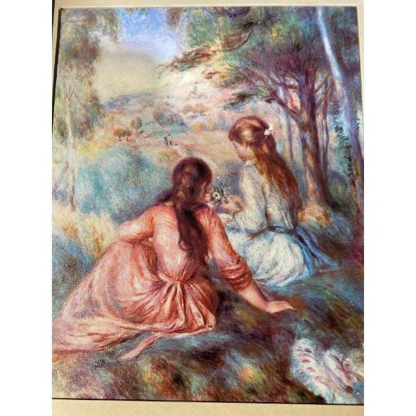  "Girls picking flowers in a meadow" Print by Pierre-Auguste Renoir (8'/11.5' Inches Before Frame)