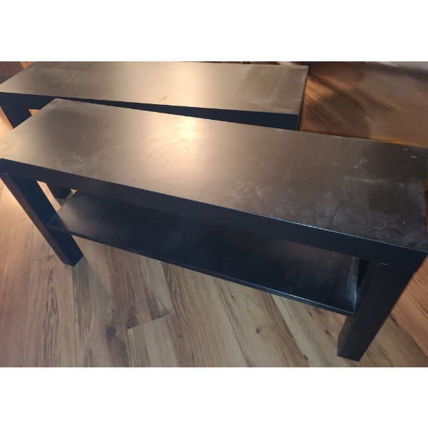 Black MDF 2 Shelf Stand X2 36 W, 10 D, 18 T