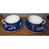 Image 3 : Mini Blue Willow Tea Set - Chinoiserie Design - Includes Gravy Boat & Croc