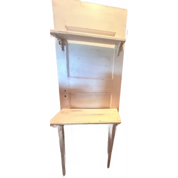 Painted Wooden Hall Organizer with Shelf and Table
