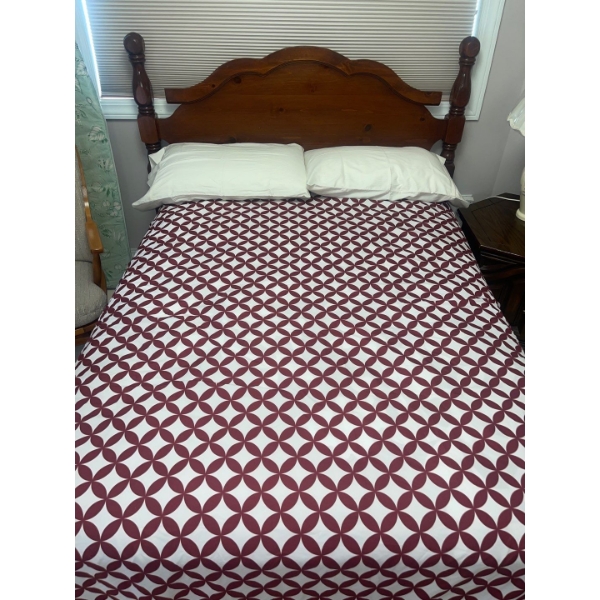 Solid Wooden Double Bed Frame w/Mattress & Boxspring