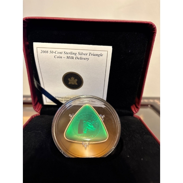 2008 50c Milk Delivery - Sterling Silver Triangular Coin