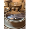 Image 4 : Hand Painted Hearthside Stonewear Dish Set 8 Settings w/ Utensil Collection 