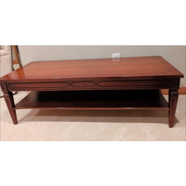 Vintage Cherry Wood Coffee Table 44x18x18