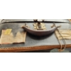 Image 5 : Antique: Suitcase 17 W, 7.5 D, 16 T w/ Contents Shown and Mirror 13.5" Diameter