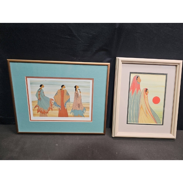 2 Framed Prints by Maxine Noel, 9x11 and 12x10 Inches