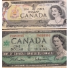 Image 4 : 5 Canadian 1$ Bills 1967 Centennial 1973 & Unique Serial # 4444491  #8683886 