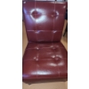 Image 1 : Burgundy Faux Leather Side Chair 37 T, 25 L, 25 W