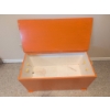 Image 2 : Orange Painted Wooden Storage Chest with Hinged Lid