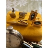 Image 2 : Vintage hickok cufflink green glass wrap around mesh cuff links, with 2 more sets of cufflinks, west